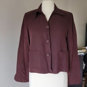 Jones New York Rich Plum Blazer. Silk/Linen Size 10p
